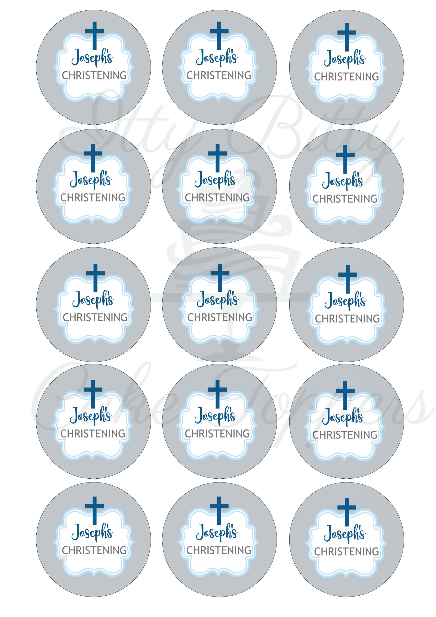 Christening Religious Edible Cupcake Toppers - Itty Bitty Cake Toppers regarding Baptism Cupcake Toppers Printable Free