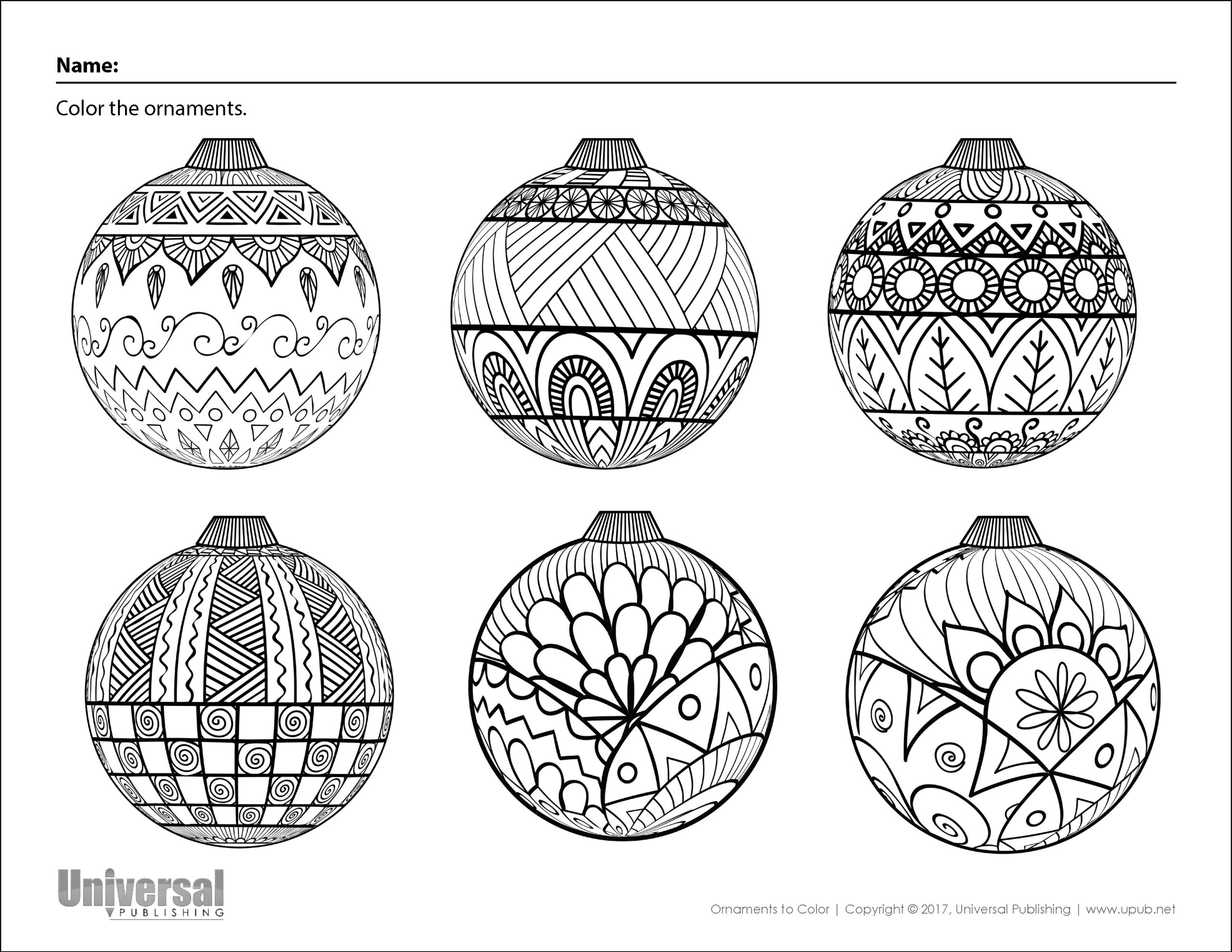 Christmas Activities | Free Printables - Universal Publishing Blog with Free Printable Ornaments To Color