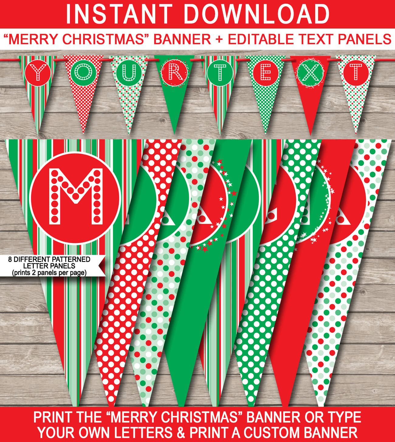 Christmas Banner Template - Red &amp;amp; Green pertaining to Free Printable Christmas Banner