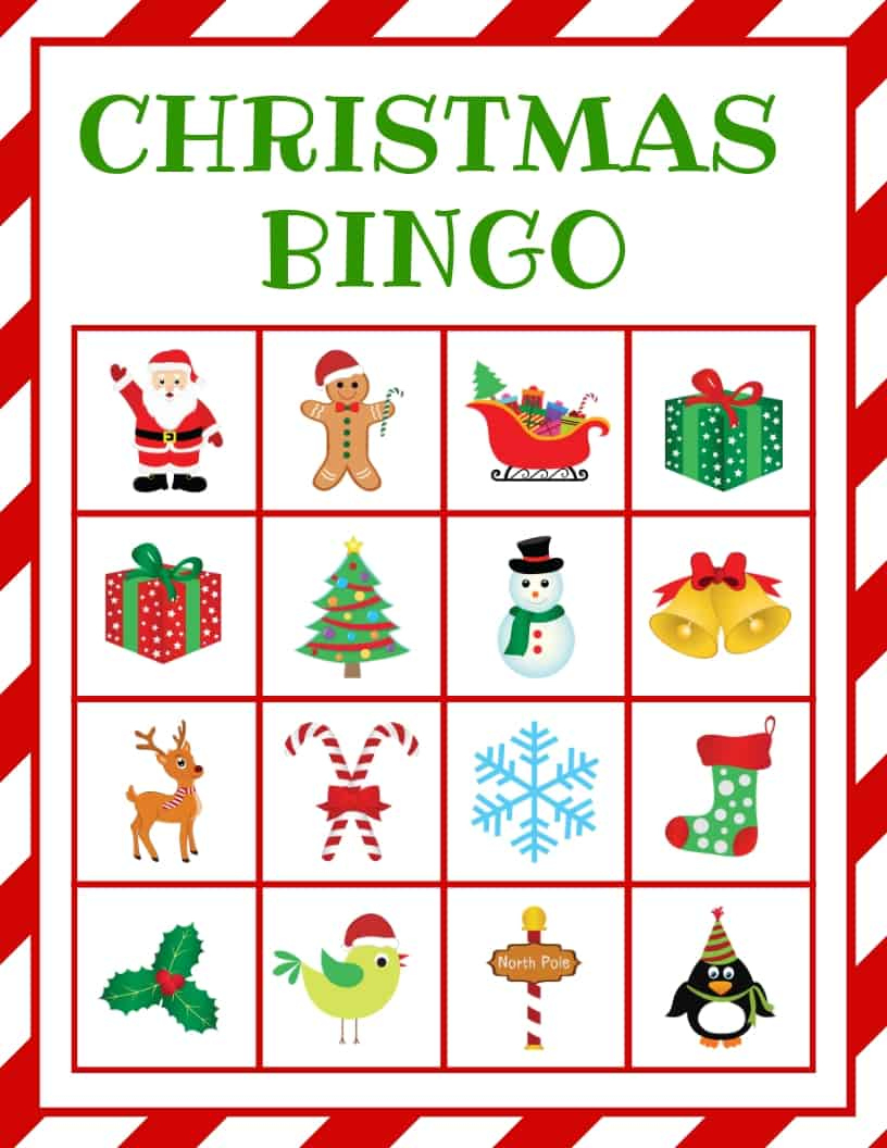 Christmas Bingo - Free Printable - throughout Free Printable Christmas Bingo