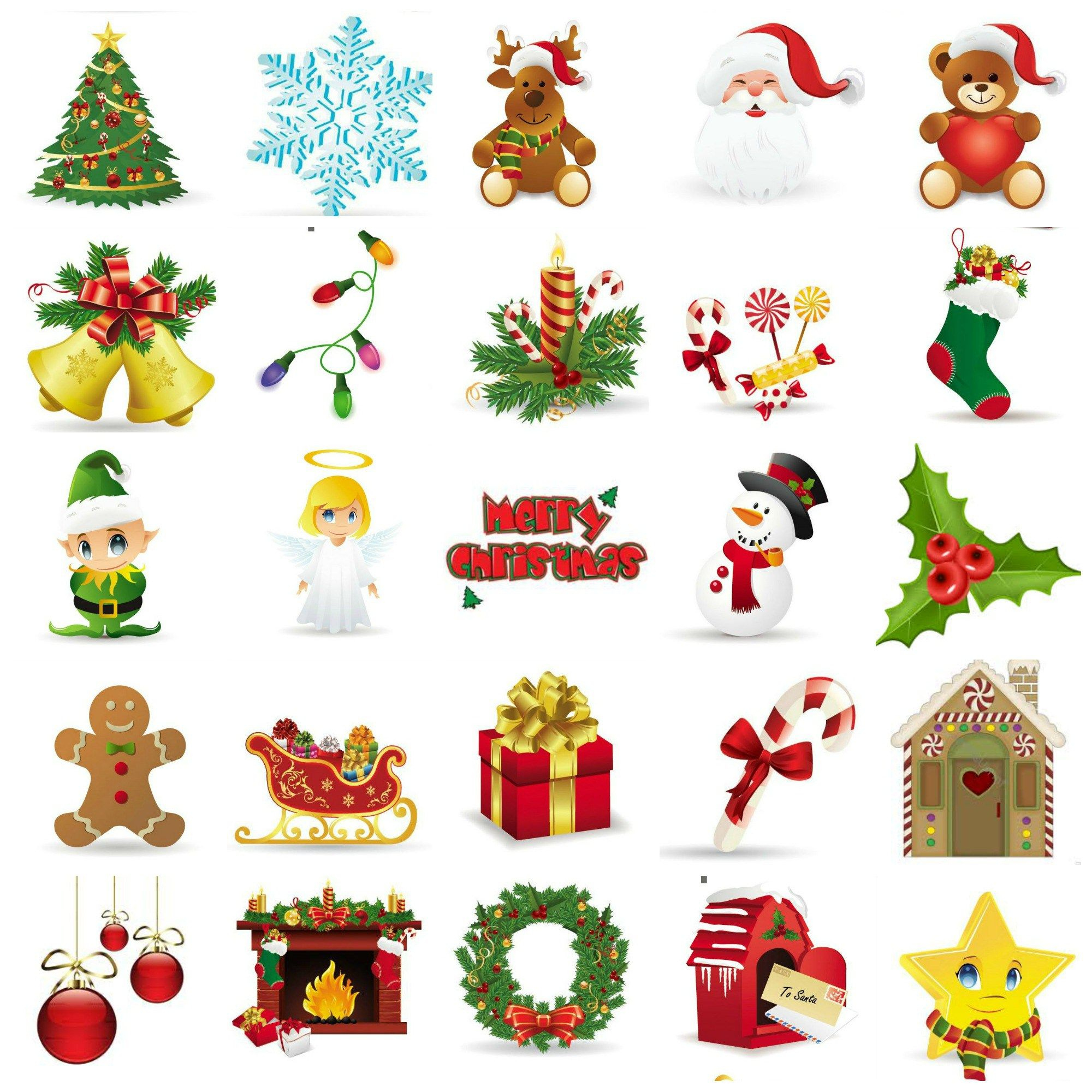 Christmas Bingo- Free Printables | Free Christmas Printables throughout Free Printable Christmas Clip Art