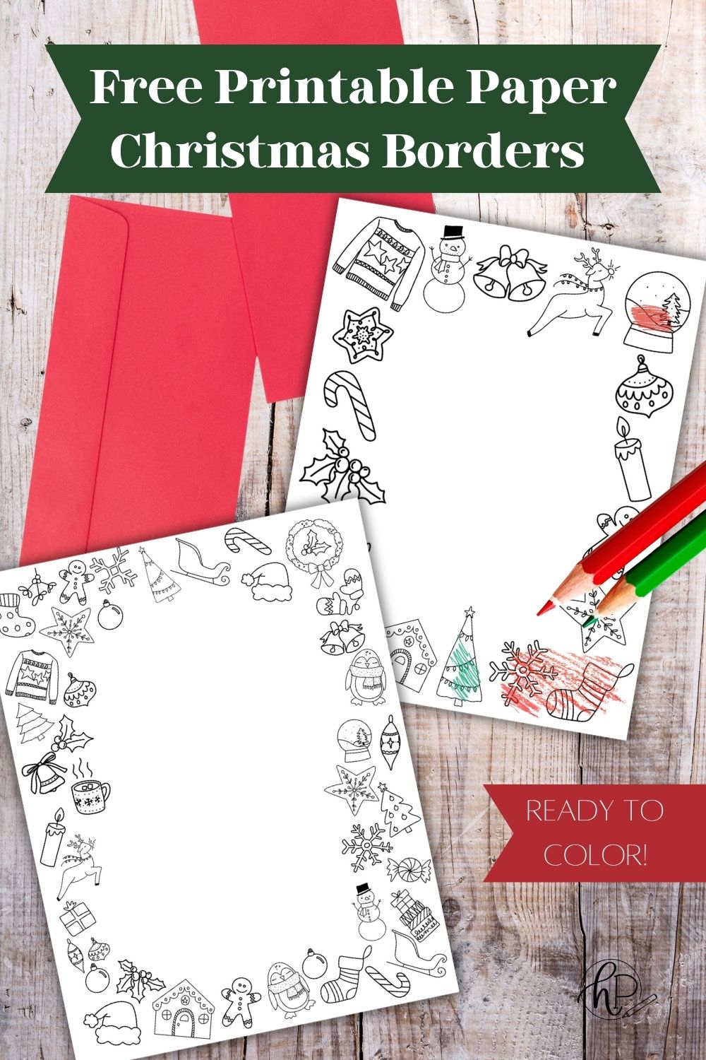 Christmas Border Paper Free Printable - Hand Lettered Printables for Free Printable Christmas Stationery for Kids