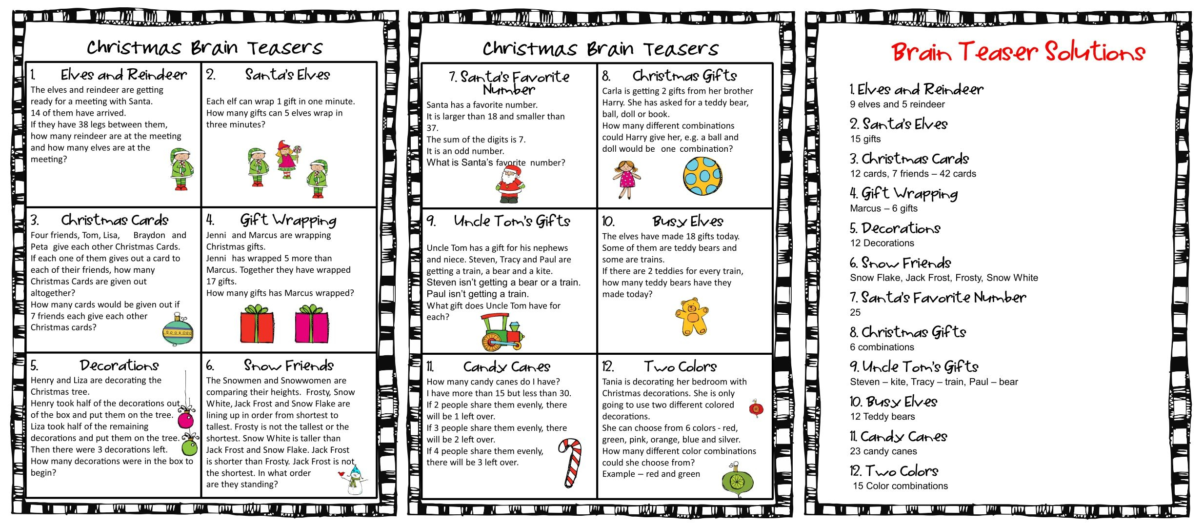 Christmas Brain Teasers With Answers | Brain Teasers, Brain regarding Free Printable Holiday Brain Teasers