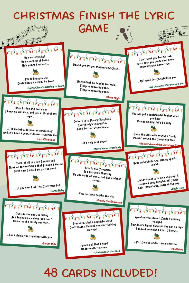 Christmas Finish The Lyric Game Printable, Christmas Carol Finish regarding Christmas Song Lyrics Game Free Printable