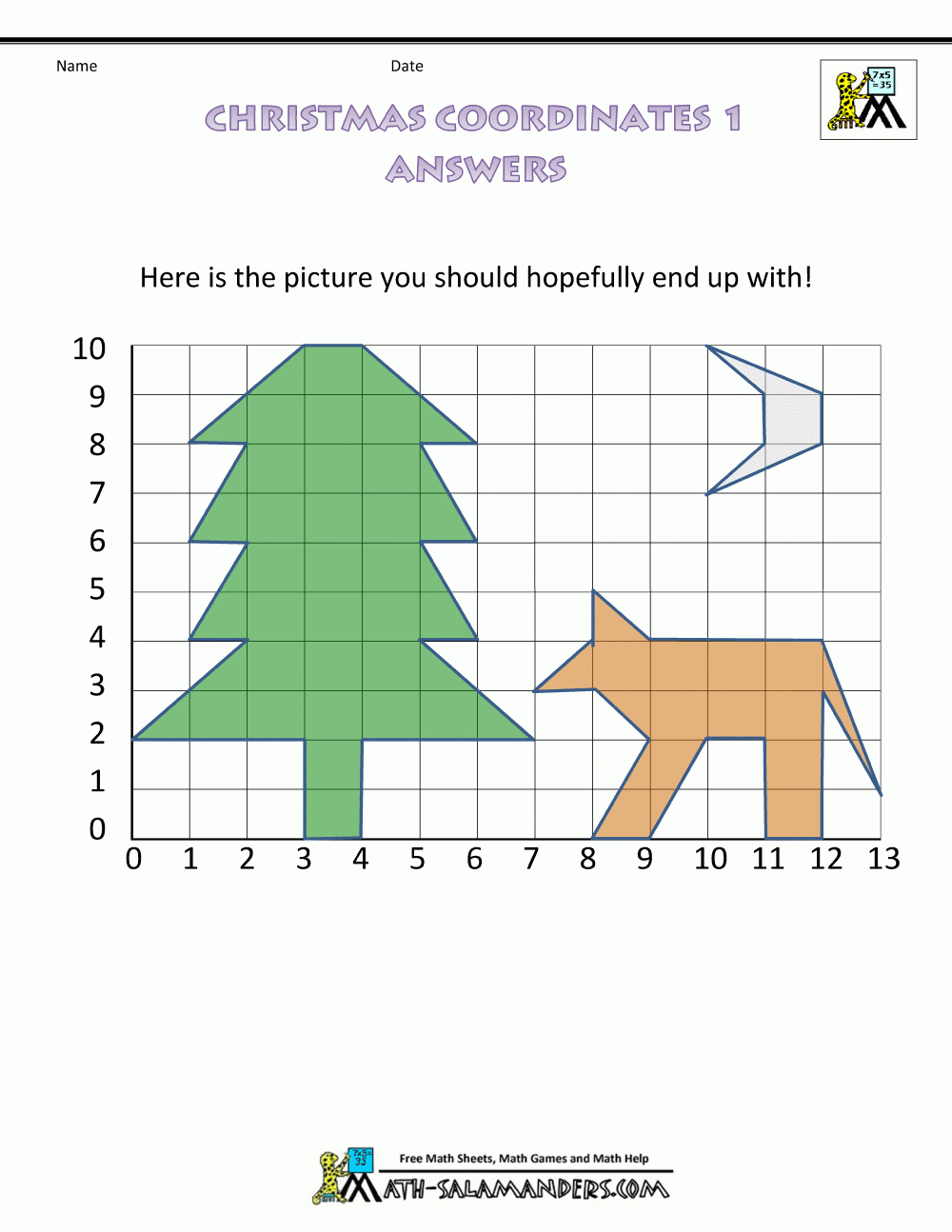 Christmas-Fun-Math-Coordinates-1Ans.gif 1.000×1.294 Pixel throughout Free Printable Christmas Coordinate Graphing Worksheets