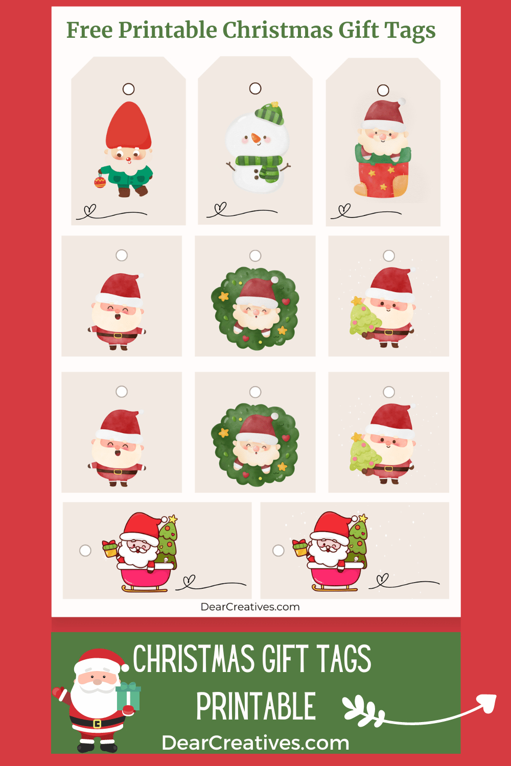 Christmas Gift Tags Printable - Dear Creatives with regard to Christmas Name Tags Free Printable