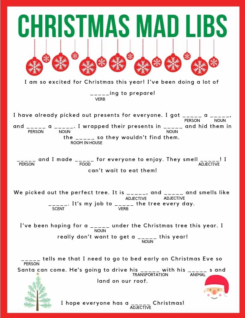 Christmas Mad Libs | Printable Christmas Games, Christmas Party within Christmas Mad Libs Printable Free