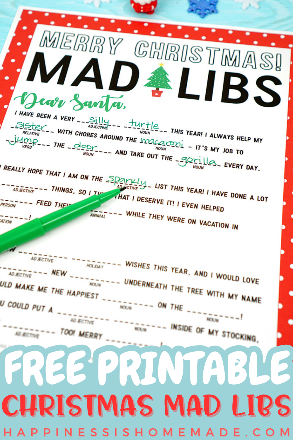 Christmas Mad Libs Printable - Happiness Is Homemade with regard to Christmas Mad Libs Printable Free