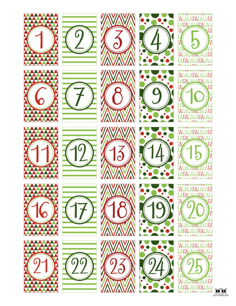 Christmas Numbers | Printabulls for Free Printable Advent Numbers