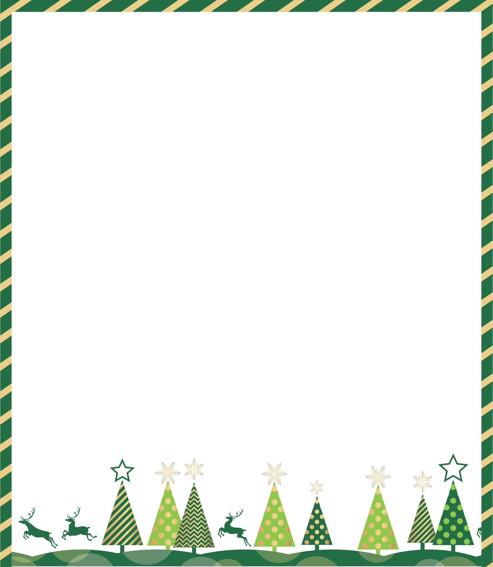 Christmas Paper Border Templates with regard to Free Printable Christmas Borders