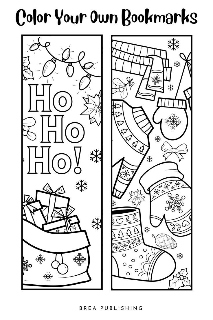 Christmas Printable Bookmark Coloring Pages within Free Printable Christmas Bookmarks to Color