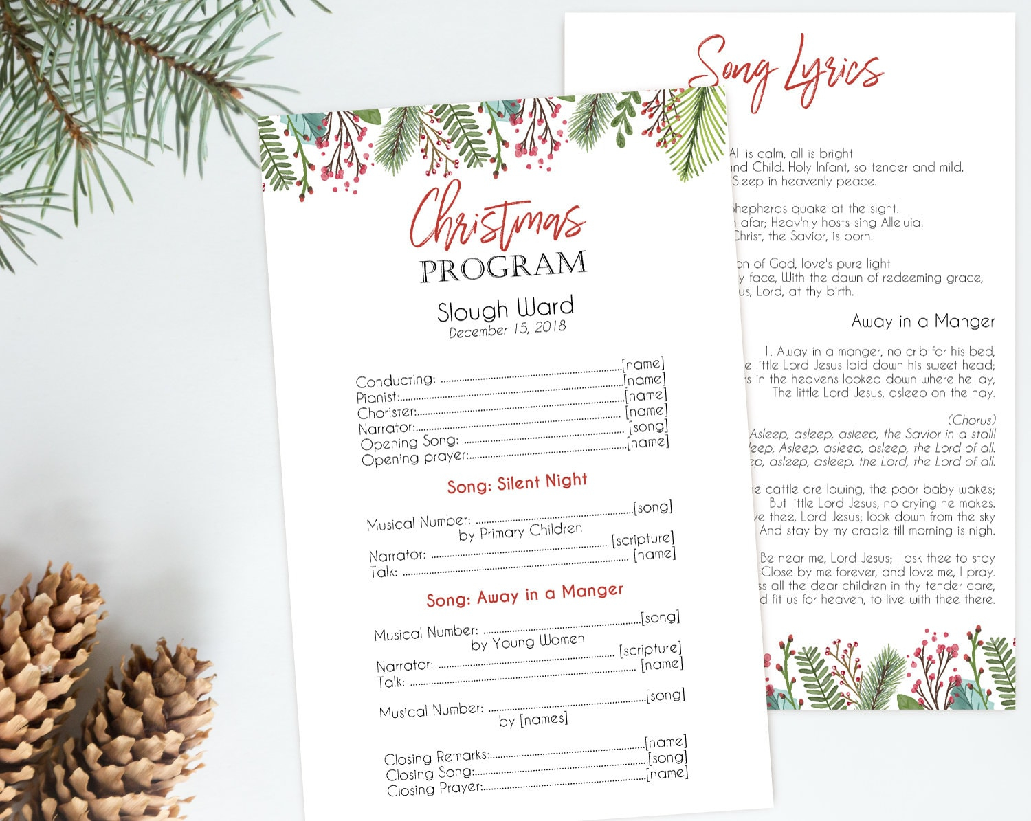 Christmas Program, Editable Pdf, Editable Template, Editable Text pertaining to Free Printable Christmas Programs