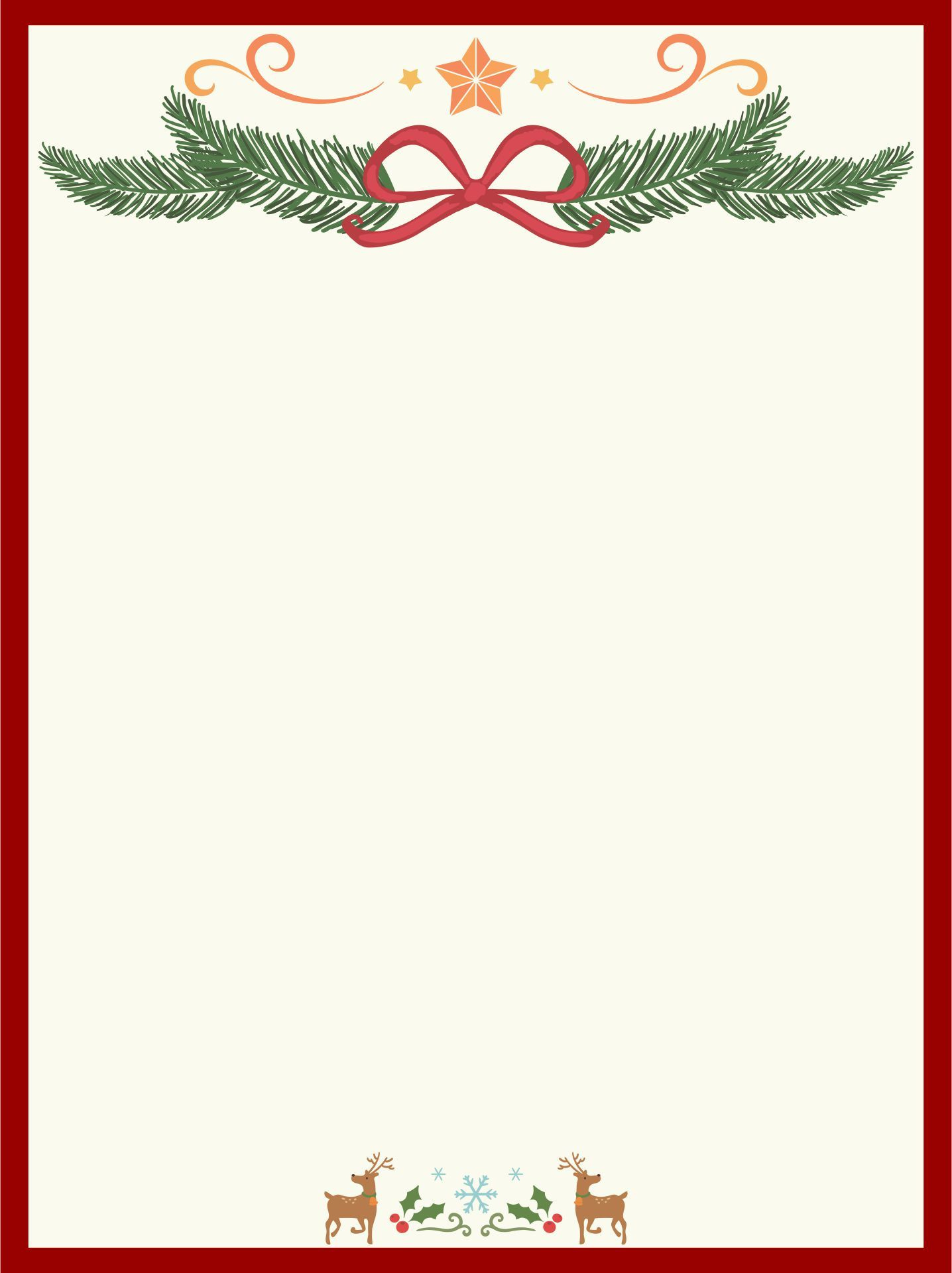 Christmas Stationary Borders - 15 Free Pdf Printables | Printablee for Free Printable Christmas Stationary