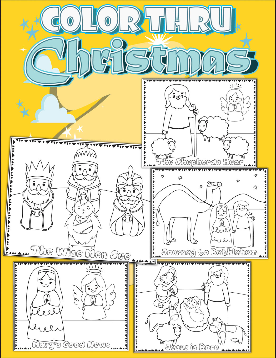 Christmas Story Coloring Pages - (Nativity) - Kids Activity Zone for Free Printable Nativity Story Coloring Pages