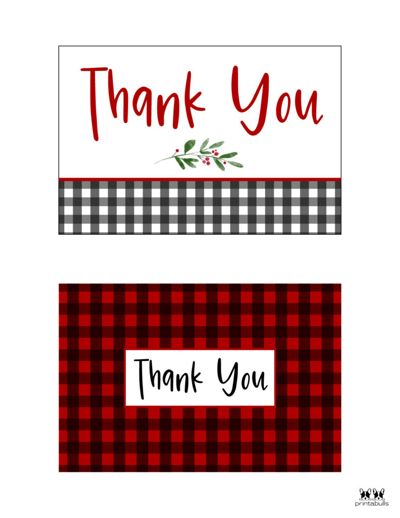 Christmas Thank You Cards - 25 Free Printable Cards | Printabulls inside Free Printable Christmas Thank You Cards