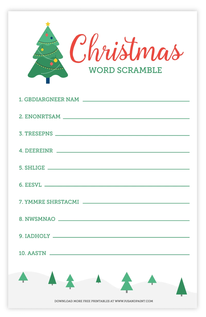 Christmas Word Scramble | Free Printable Christmas Activities pertaining to Free Printable Christmas Word Games for Adults