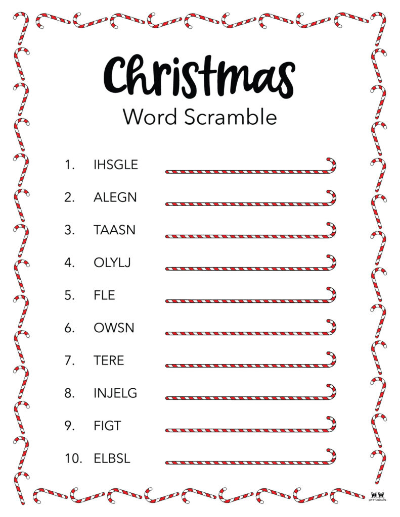 Christmas Word Scrambles - 15 Free Printables | Printabulls inside Free Printable Christmas Word Scramble With Answers