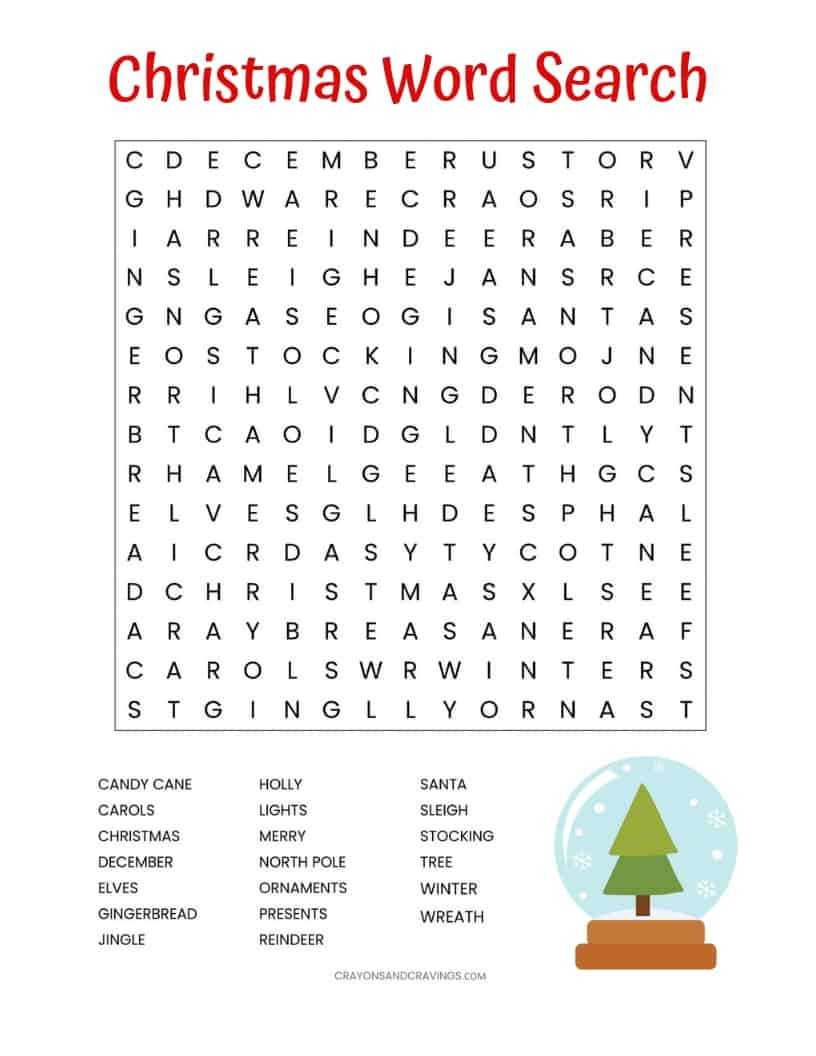 Christmas Word Search Printable (For Kids Or Adults) within Free Printable Christmas Word Search