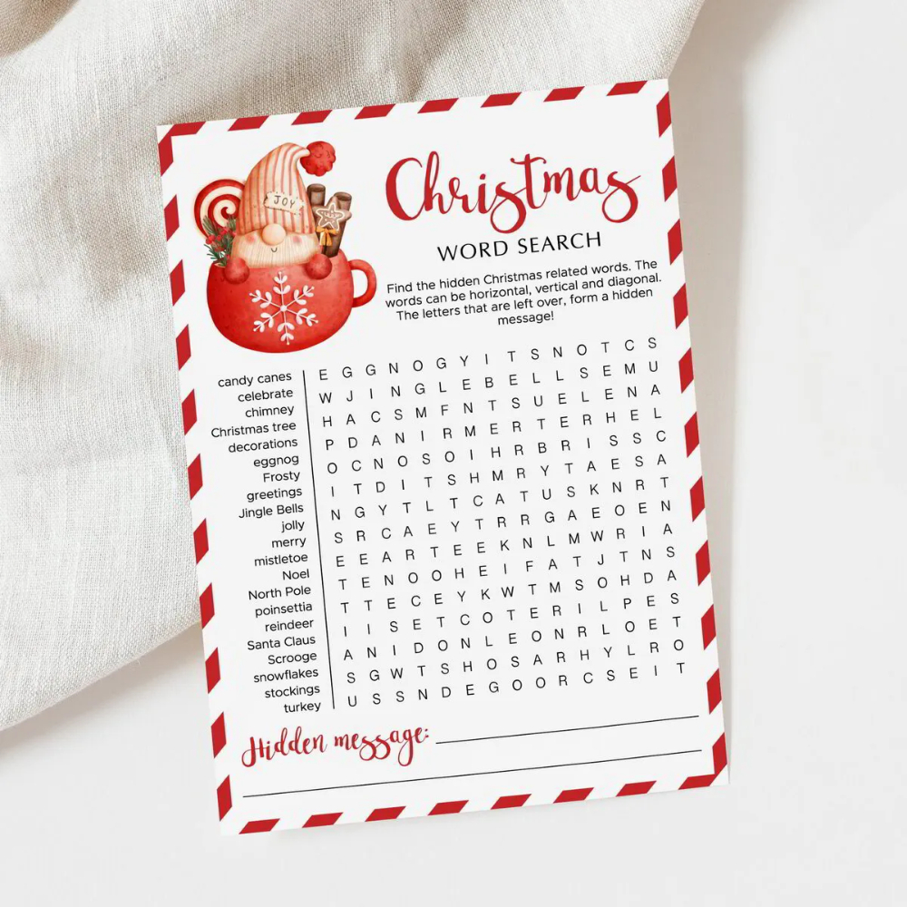 Christmas Word Search Printable With Hidden Message | Printable with Free Word Search With Hidden Message Printable