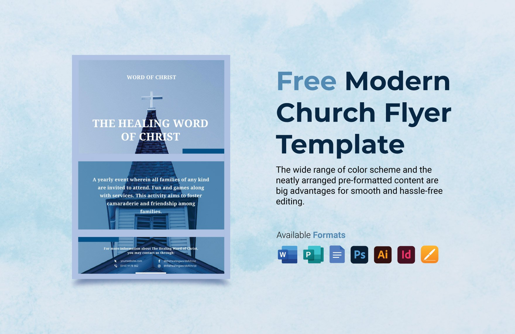 Church Flyer Template In Indesign - Free Download | Template with Free Printable Flyers For Church