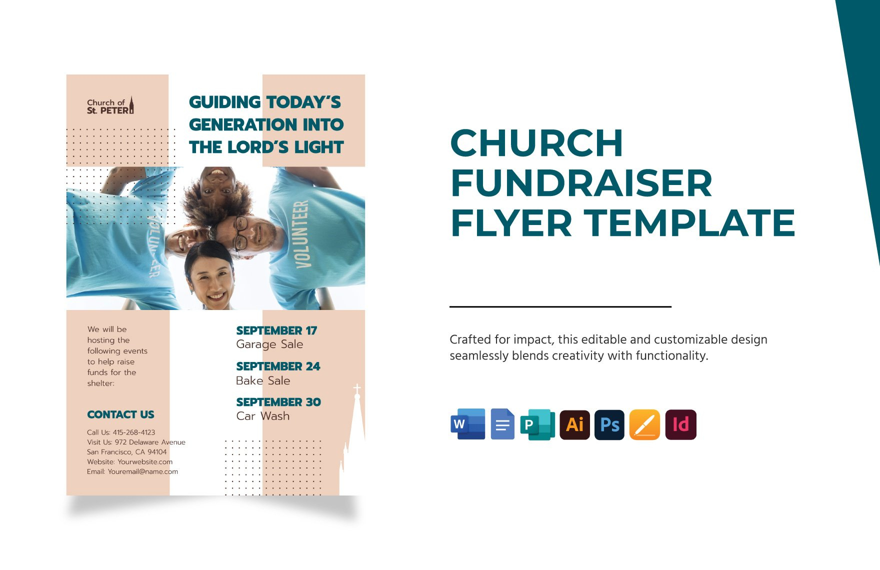 Church Fundraiser Flyer Template In Illustrator, Word, Indesign in Free Printable Flyers For Church