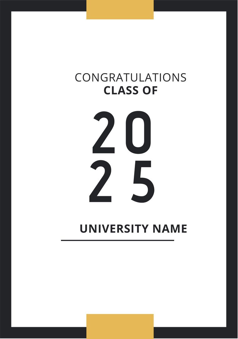 Class Of 2025 Template For Graduation And Event Memorabilia. From pertaining to Free Printable Graduation Cards 2025