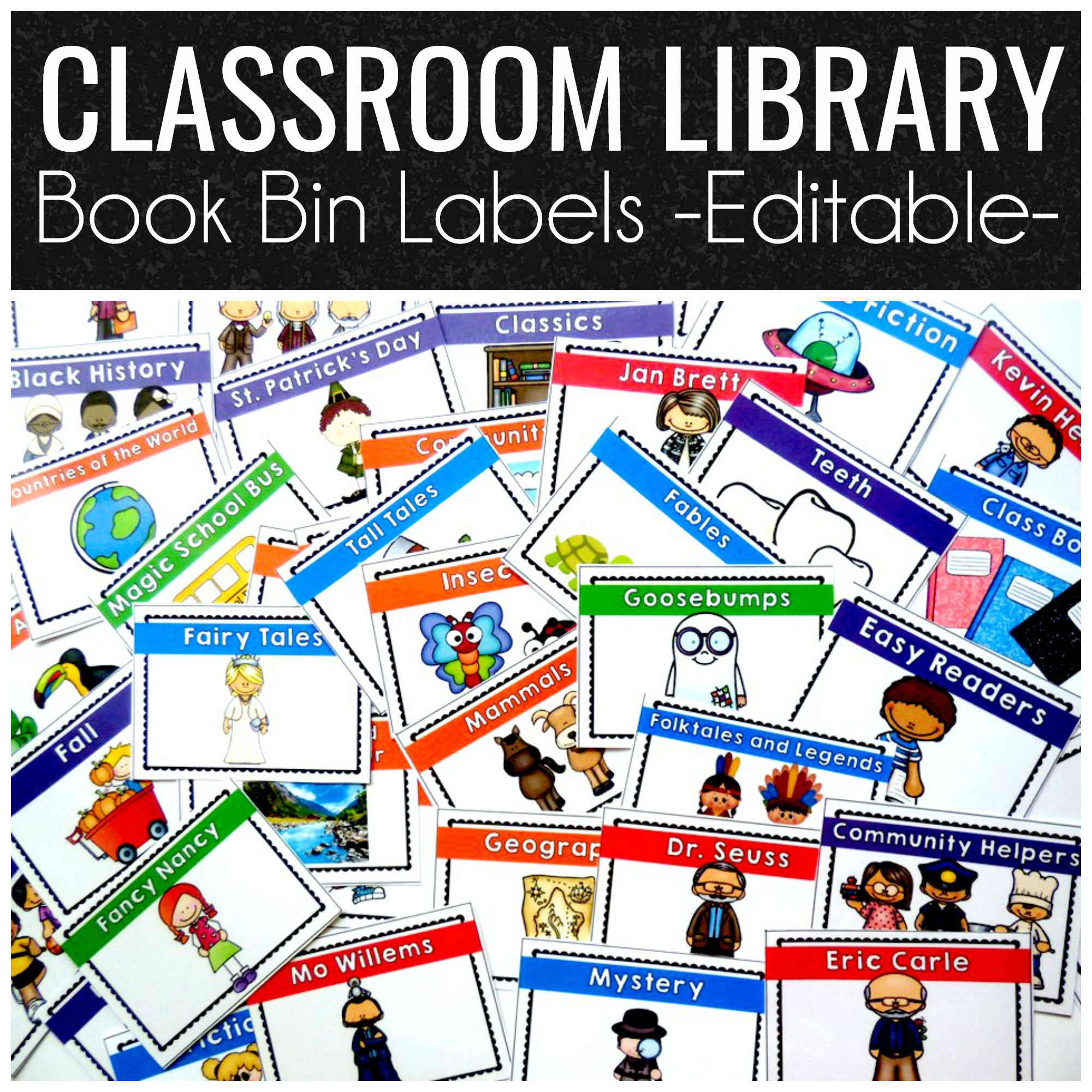 Classroom Library Book Bin Labels - Where The Magic Happens within Free Printable Book Bin Labels