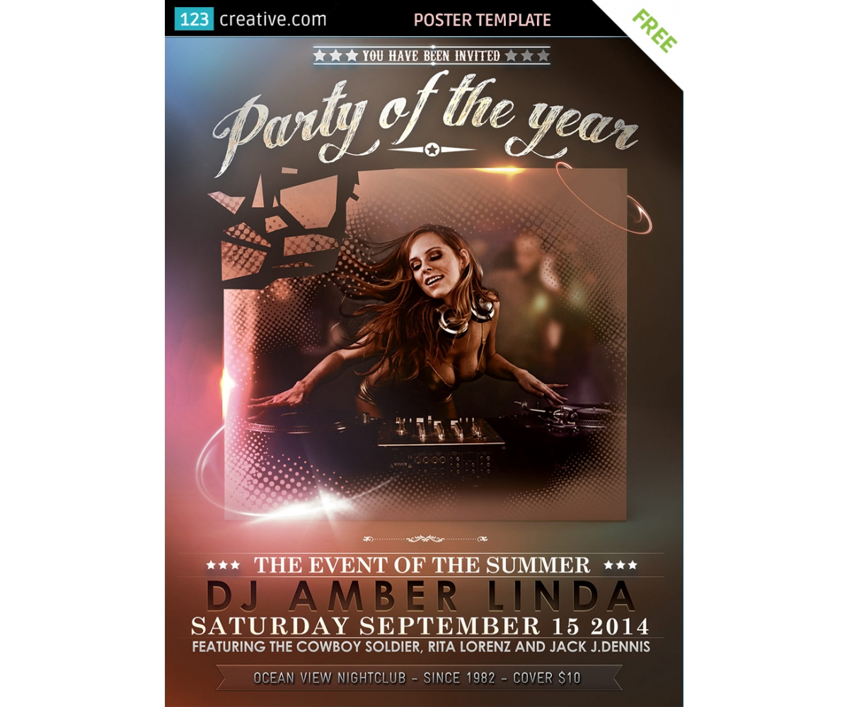 Classy Event Poster Template Free Download - For Party, Event throughout Free Printable Event Flyer Templates