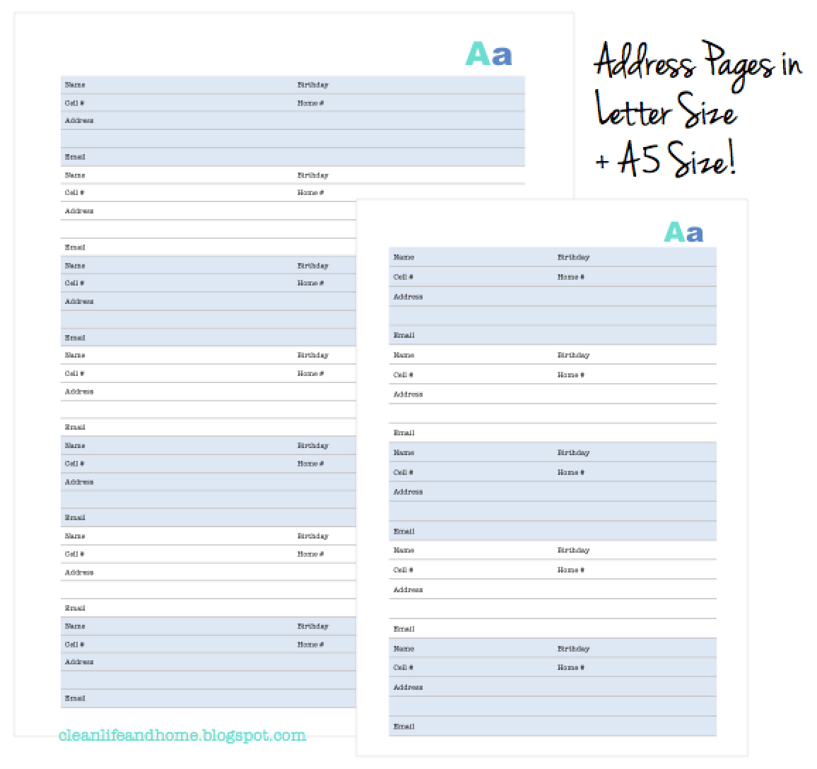 Clean Life And Home: New Printable Address Book With Tabs! Lots Of inside Free Printable Address Book Pages