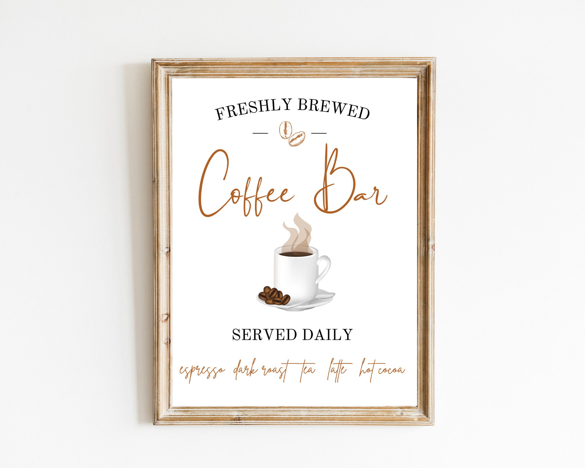 Coffee Bar Printable Sign Digital Download Print Farmhouse with Free Printable Coffee Bar Signs