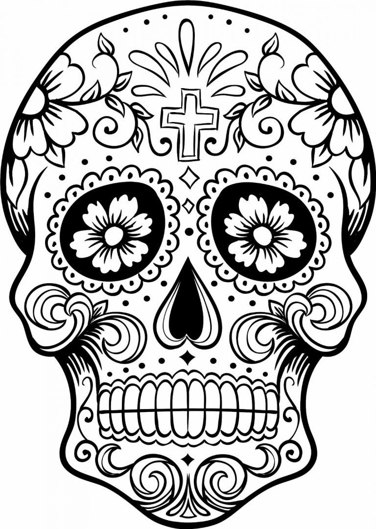 Colorful Day Of The Dead Coloring Pages For Kids intended for Free Printable Day Of The Dead Coloring Pages