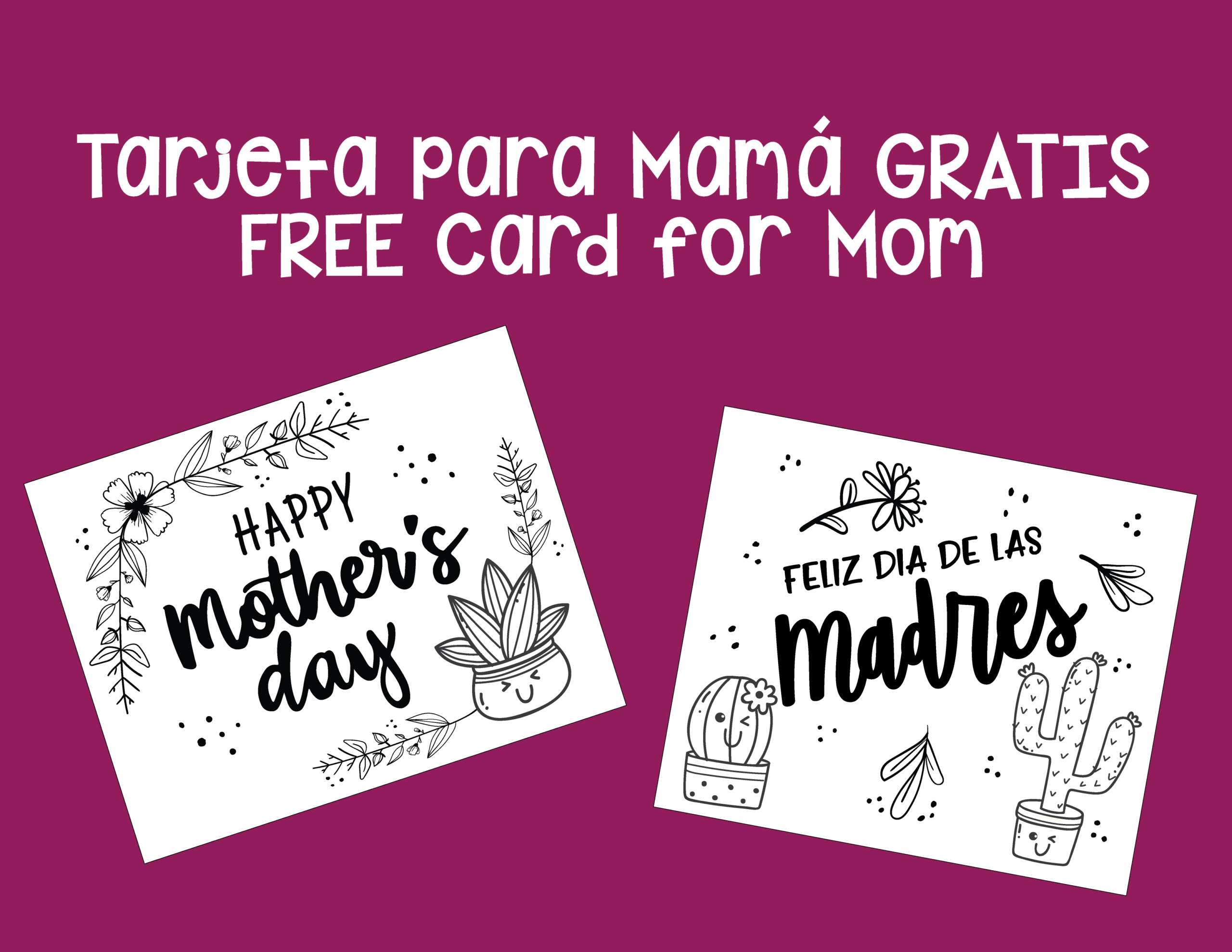 Coloring Card For Mom (English And Spanish) – Deeper Kidmin for Free Spanish Mothers Day Cards Printable