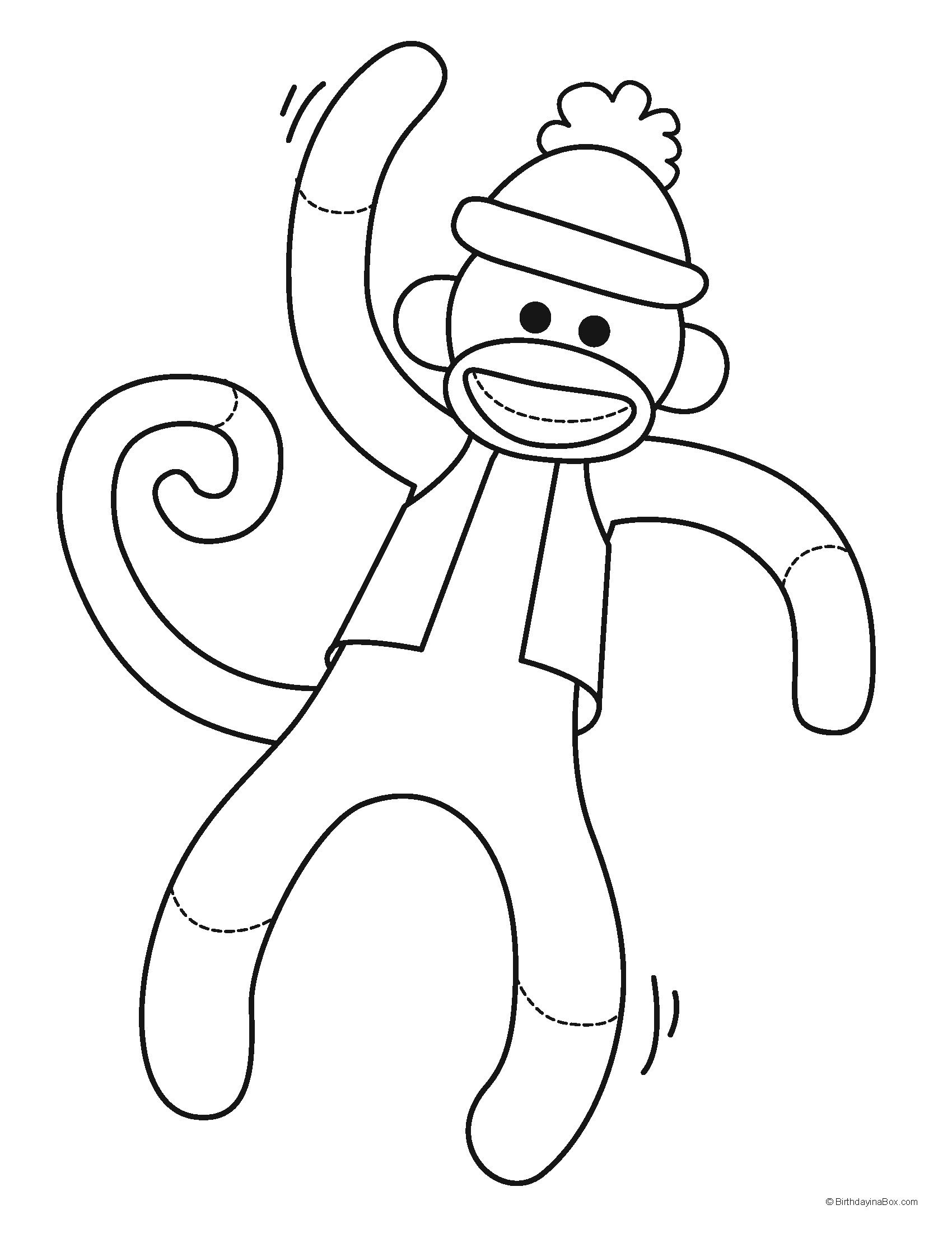 Coloring Page | Monkey Coloring Pages, Sock Monkey Crafts with Free Printable Sock Monkey Pictures