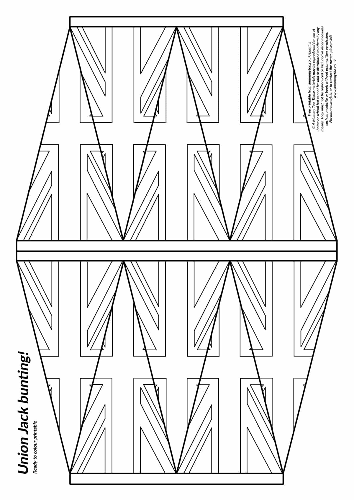 Colour And Cut Out Printable Union Jack Bunting with Free Printable Union Jack Flag to Colour