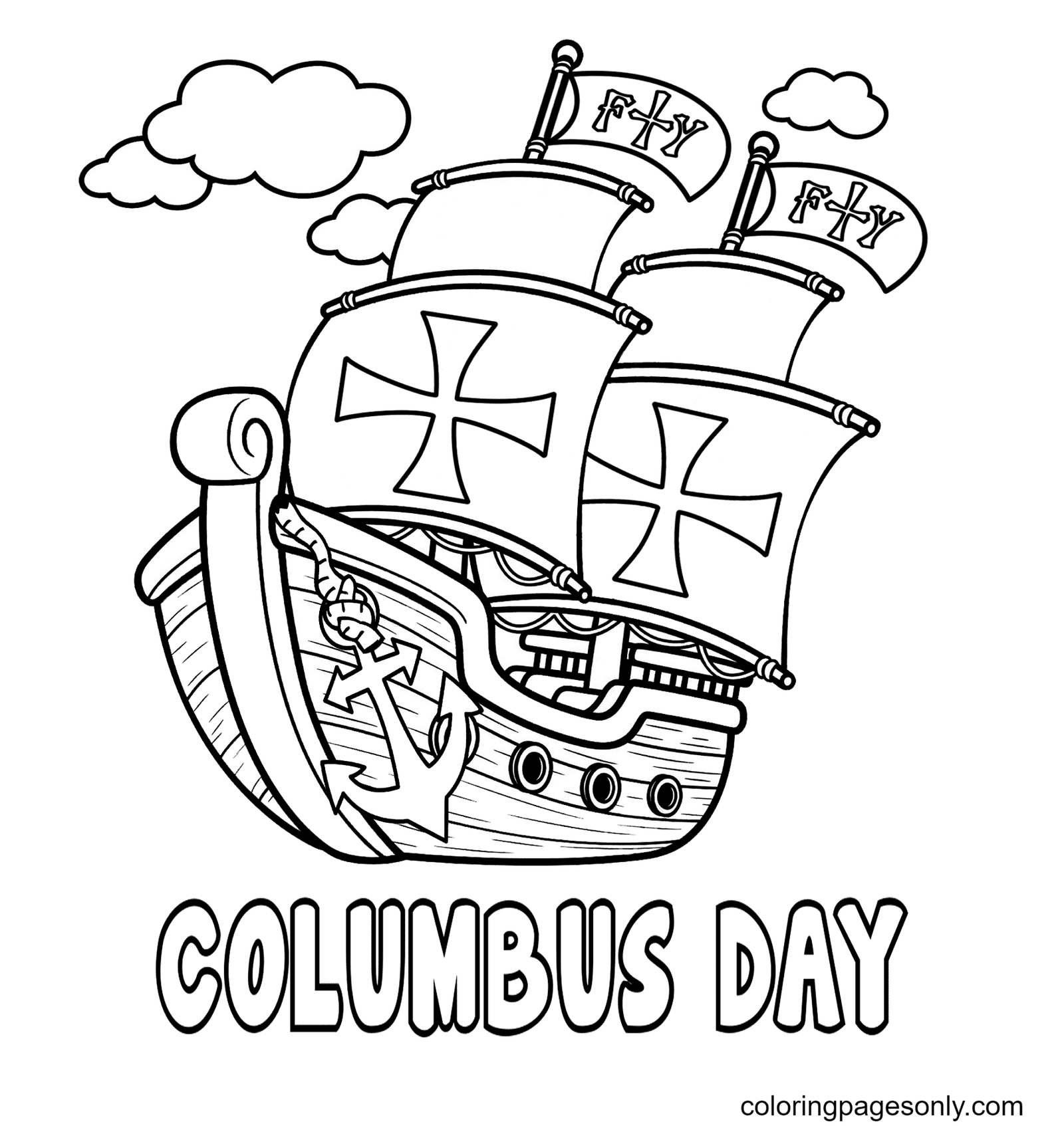 Columbus Day Coloring Pages Printable For Free Download in Free Printable Christopher Columbus Coloring Pages