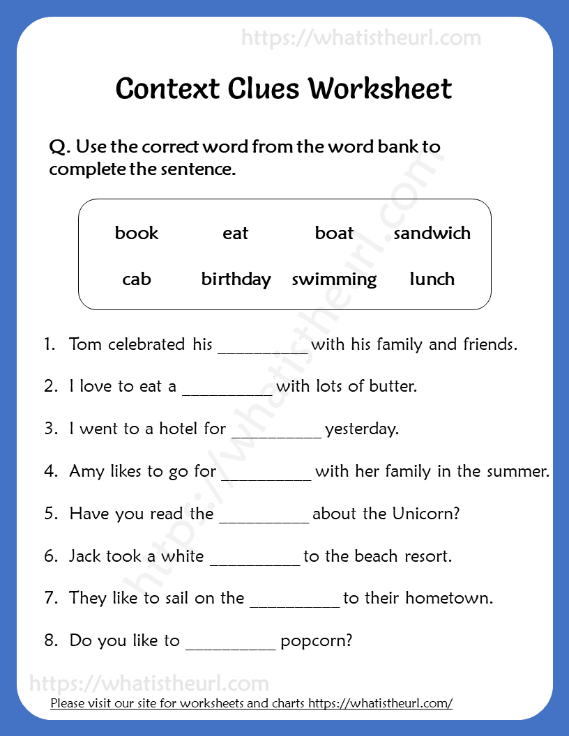 Context Clues Worksheet For Grade 5 | Context Clues Worksheets regarding Free Printable 5Th Grade Context Clues Worksheets