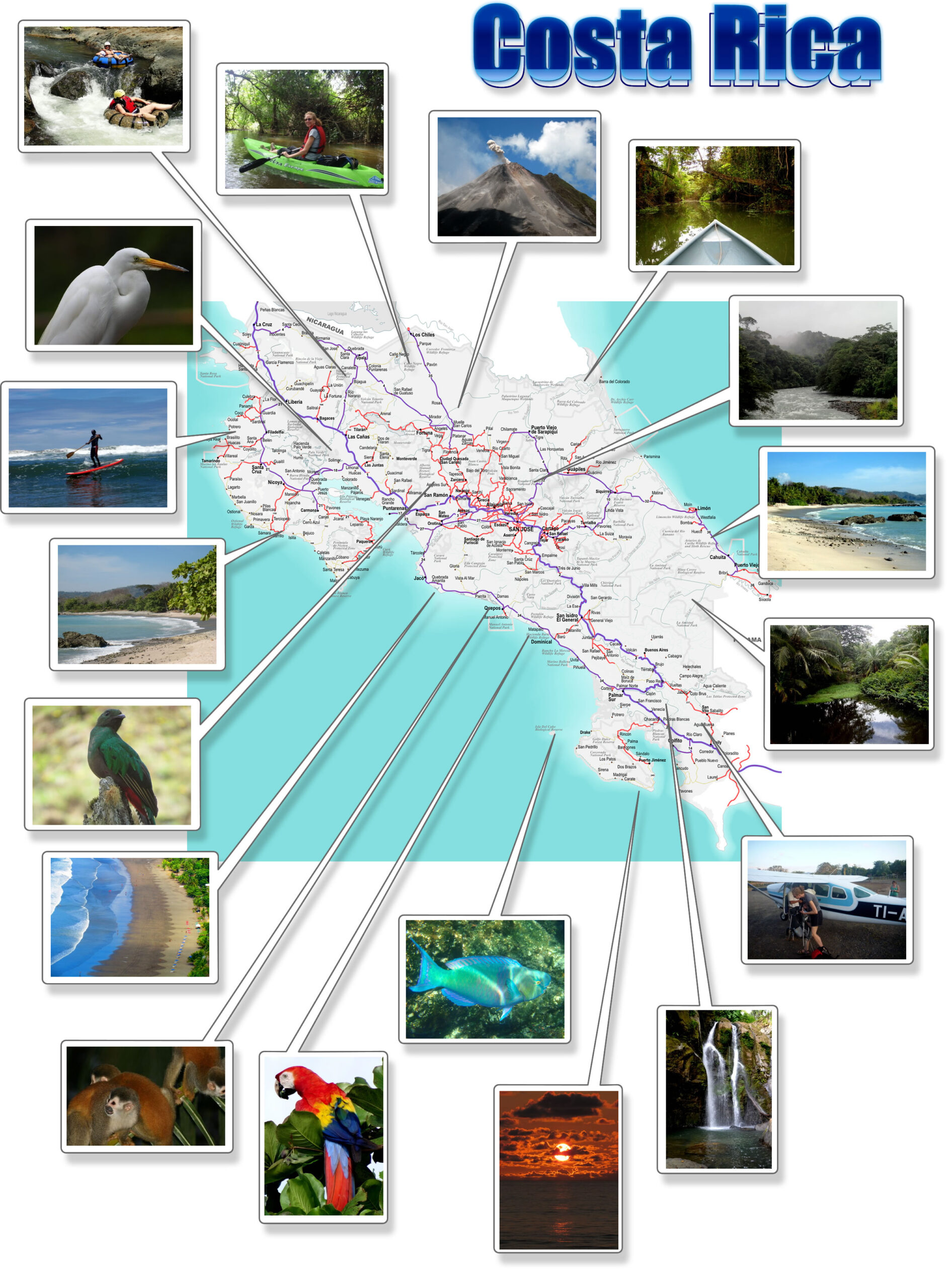 Costa Rica- Free Printable Map Download in Free Printable Map Of Costa Rica