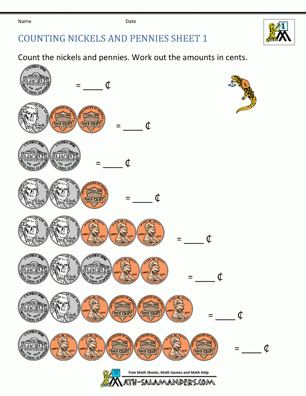 Counting Money Worksheets 1St Grade pertaining to Free Printable Money Activities