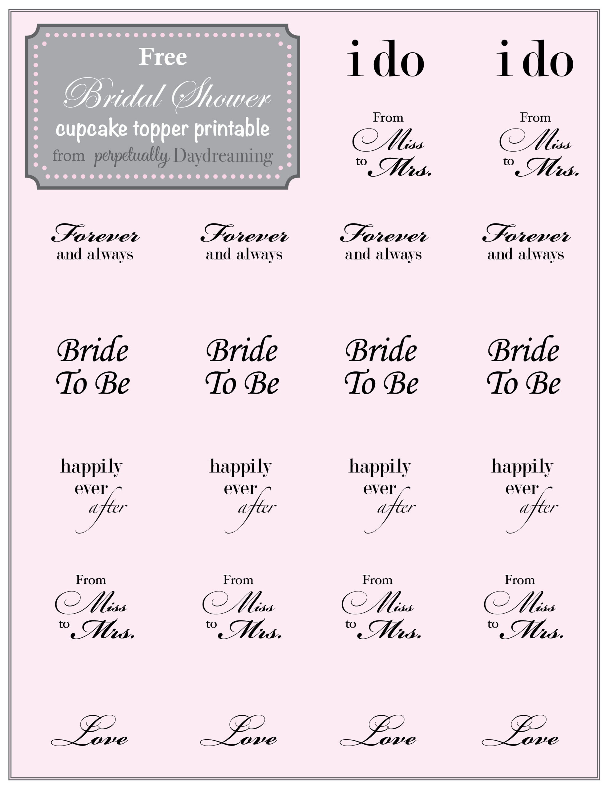 Country Bridal Shower Cupcake Topper {Free} Printable | Bridal pertaining to Free Printable Cupcake Toppers Bridal Shower