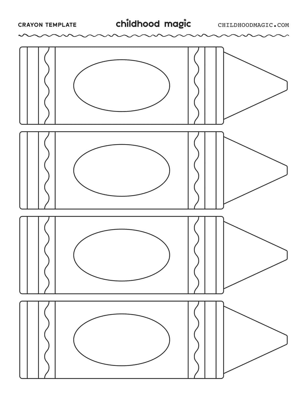 Crayon Template - Childhood Magic throughout Free Printable Crayon Pattern