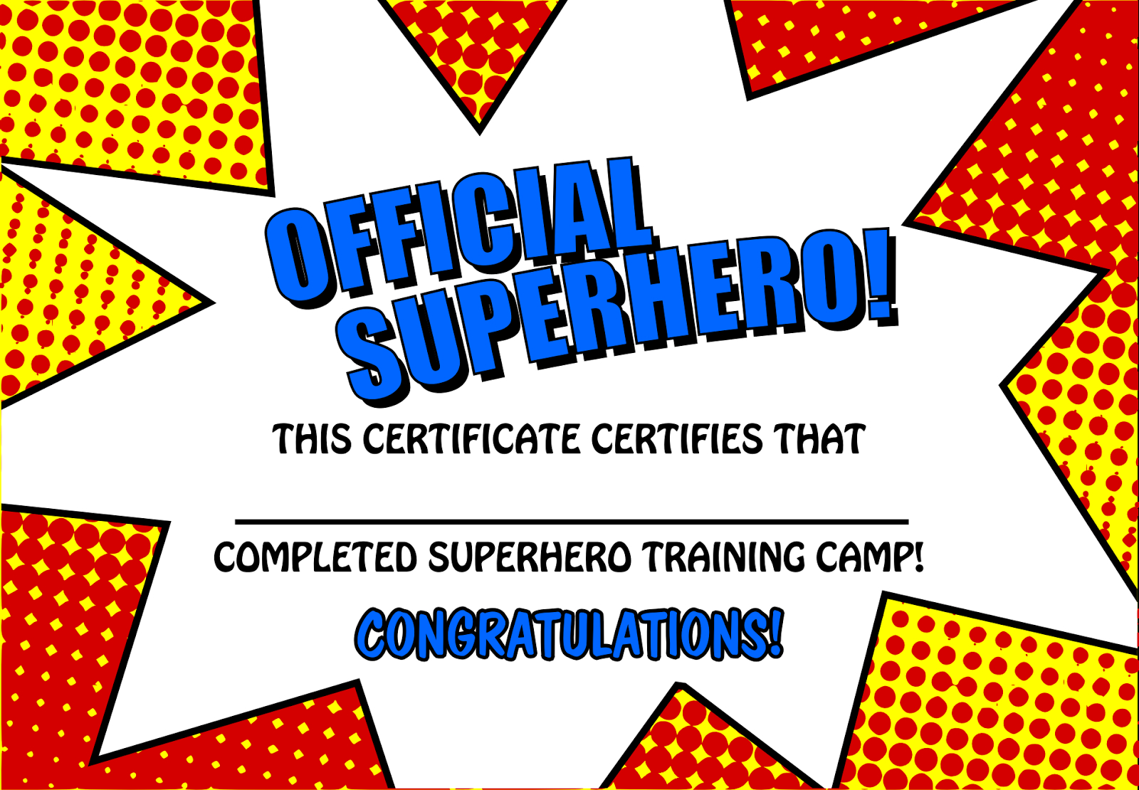 Create Beautiful Zap Certificates With These Free Printables for Free Printable Superhero Certificates