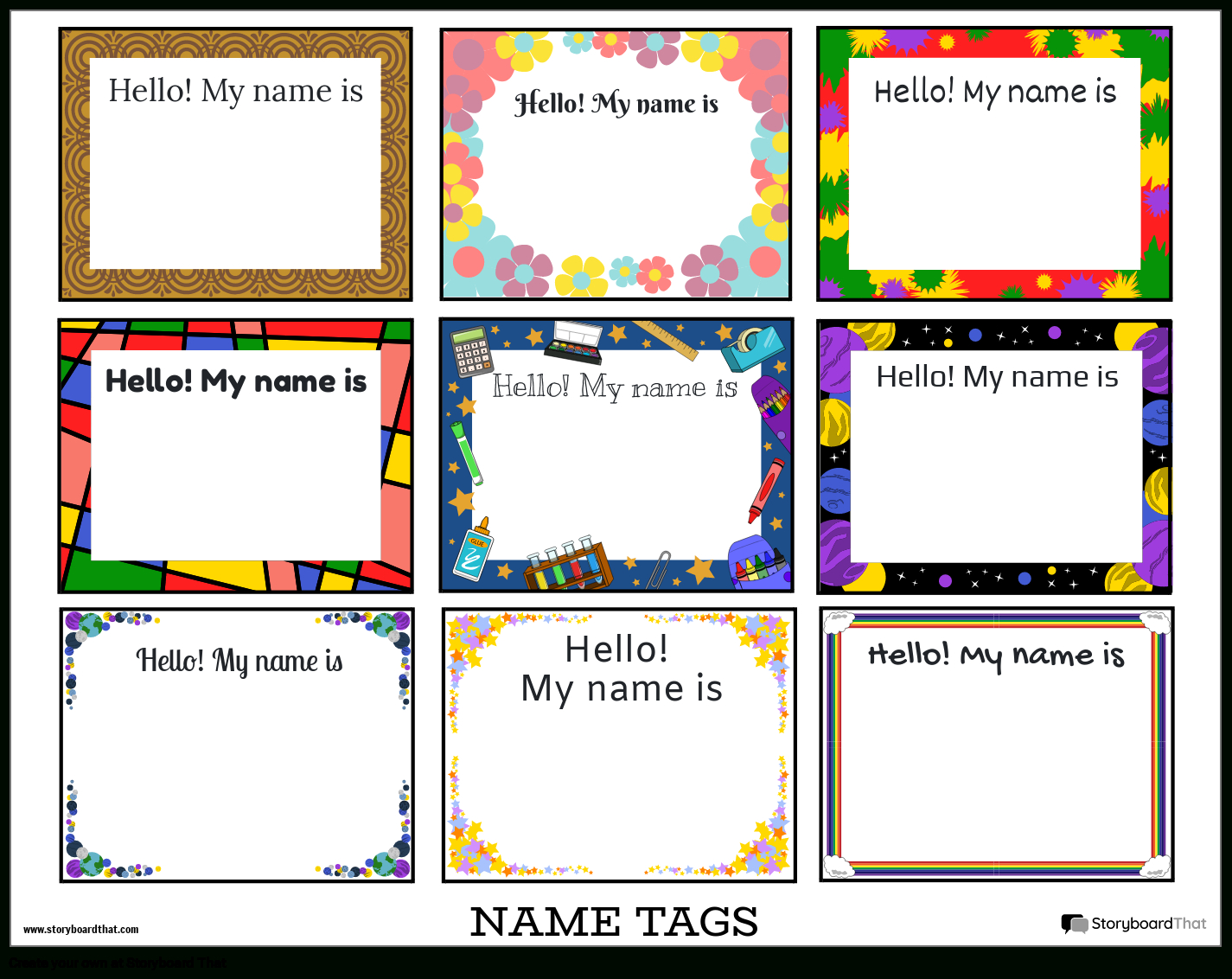 Create Custom Name Tag Templates - Online Maker intended for Free Customized Name Tags Printable
