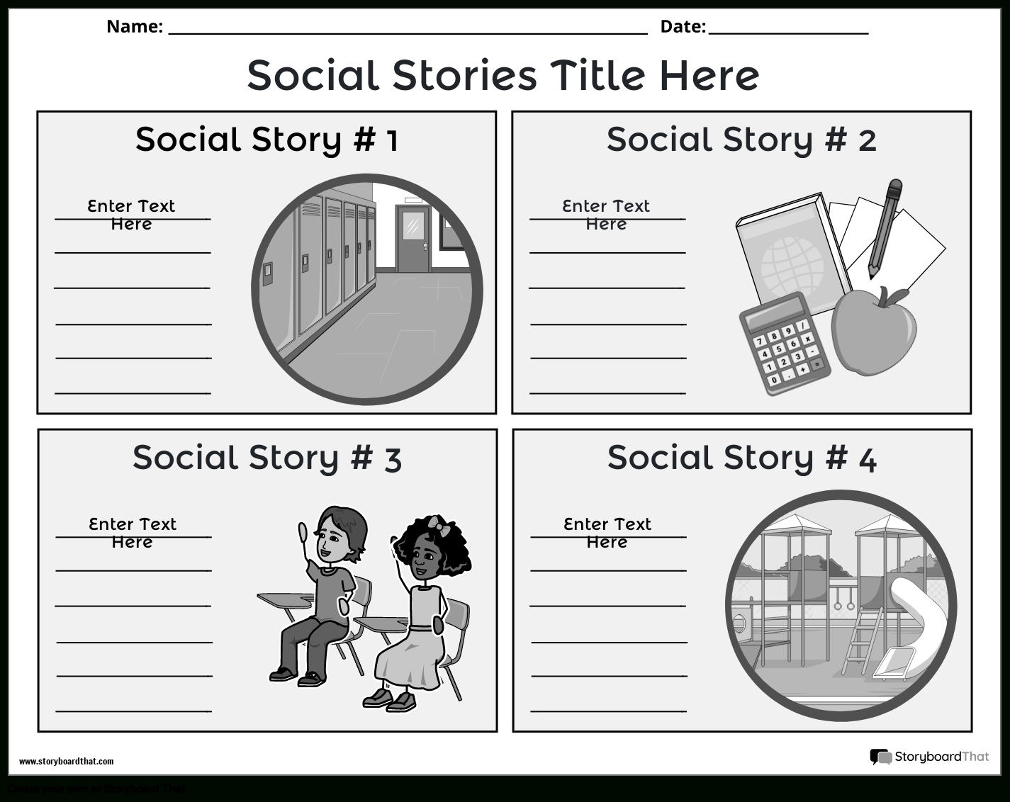 Create Custom Social Stories Templates | Free And Printable for Free Printable Social Story Template