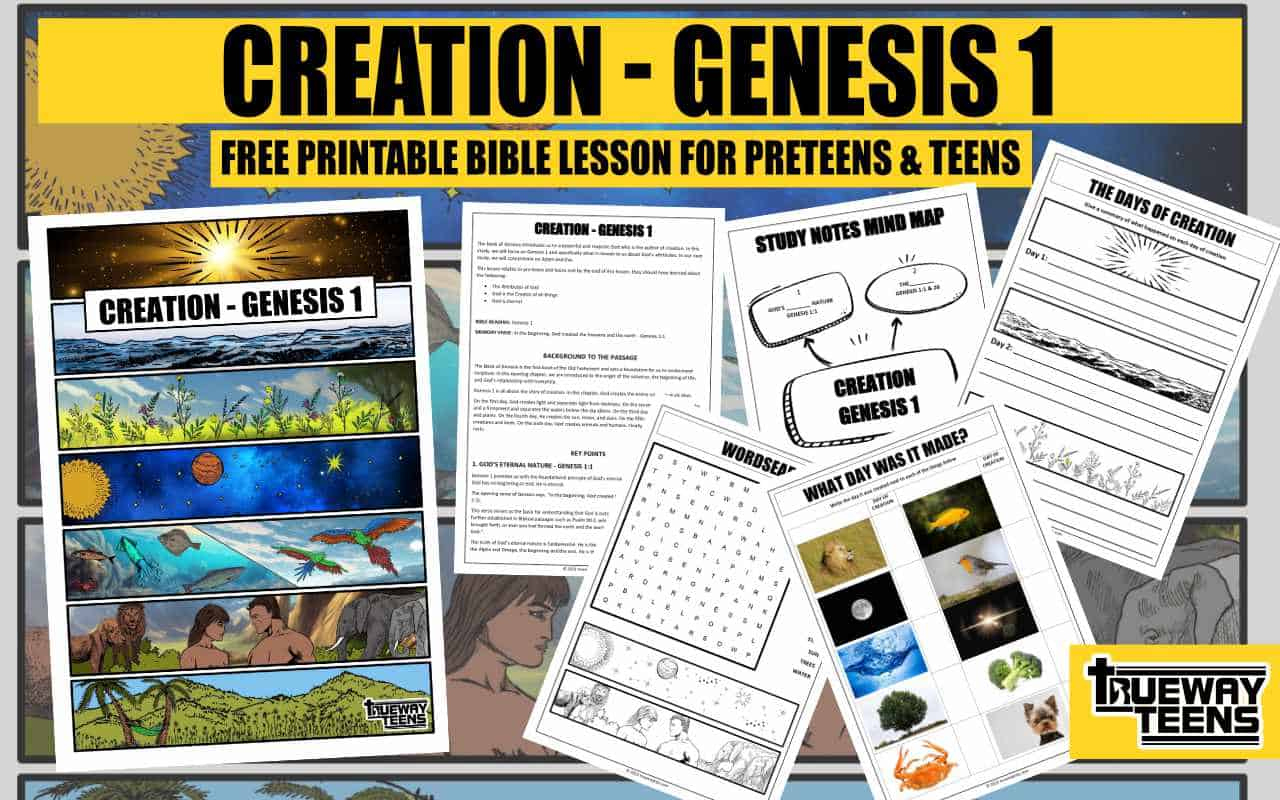Creation - Genesis 1 (Teen Bible Lesson) - Trueway Kids in Free Printable Bible Study Lessons Genesis