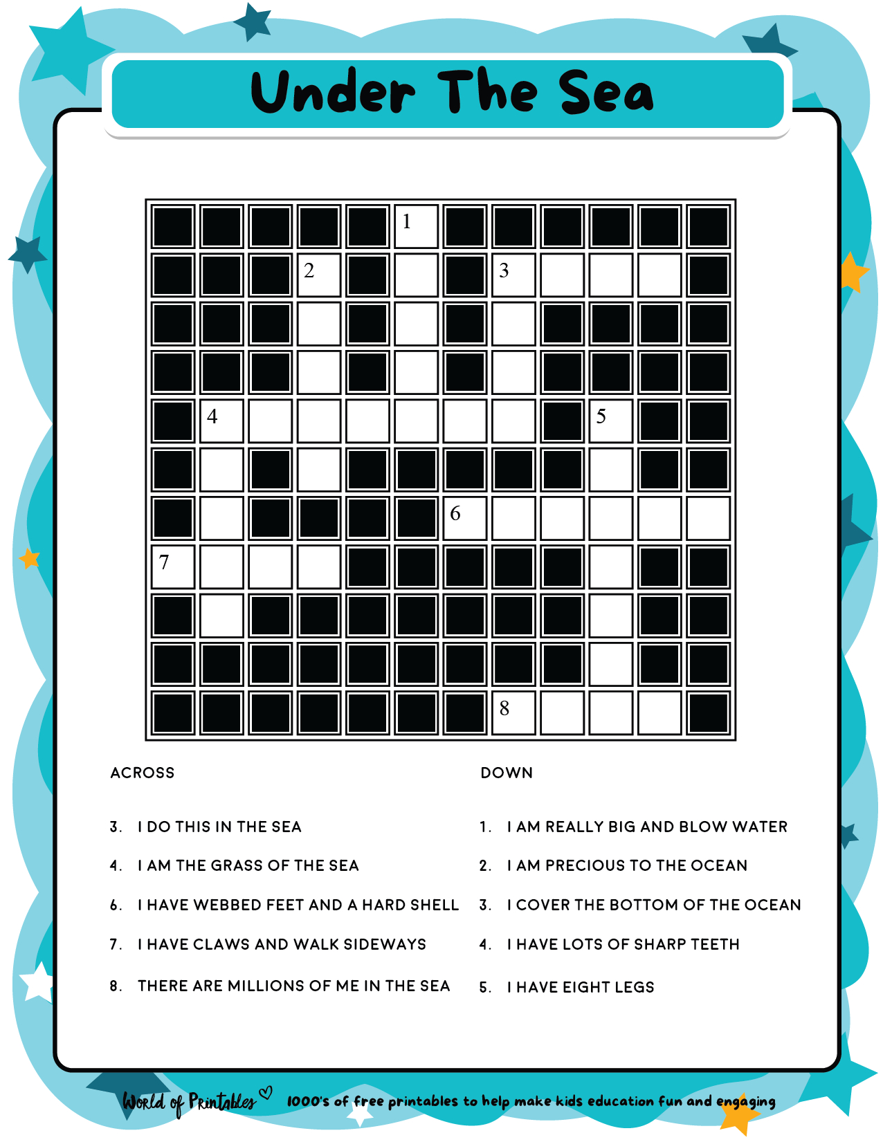 Crossword Puzzles For Kids Printable | Puzzles For Kids inside Free Printable Themed Crossword Puzzles