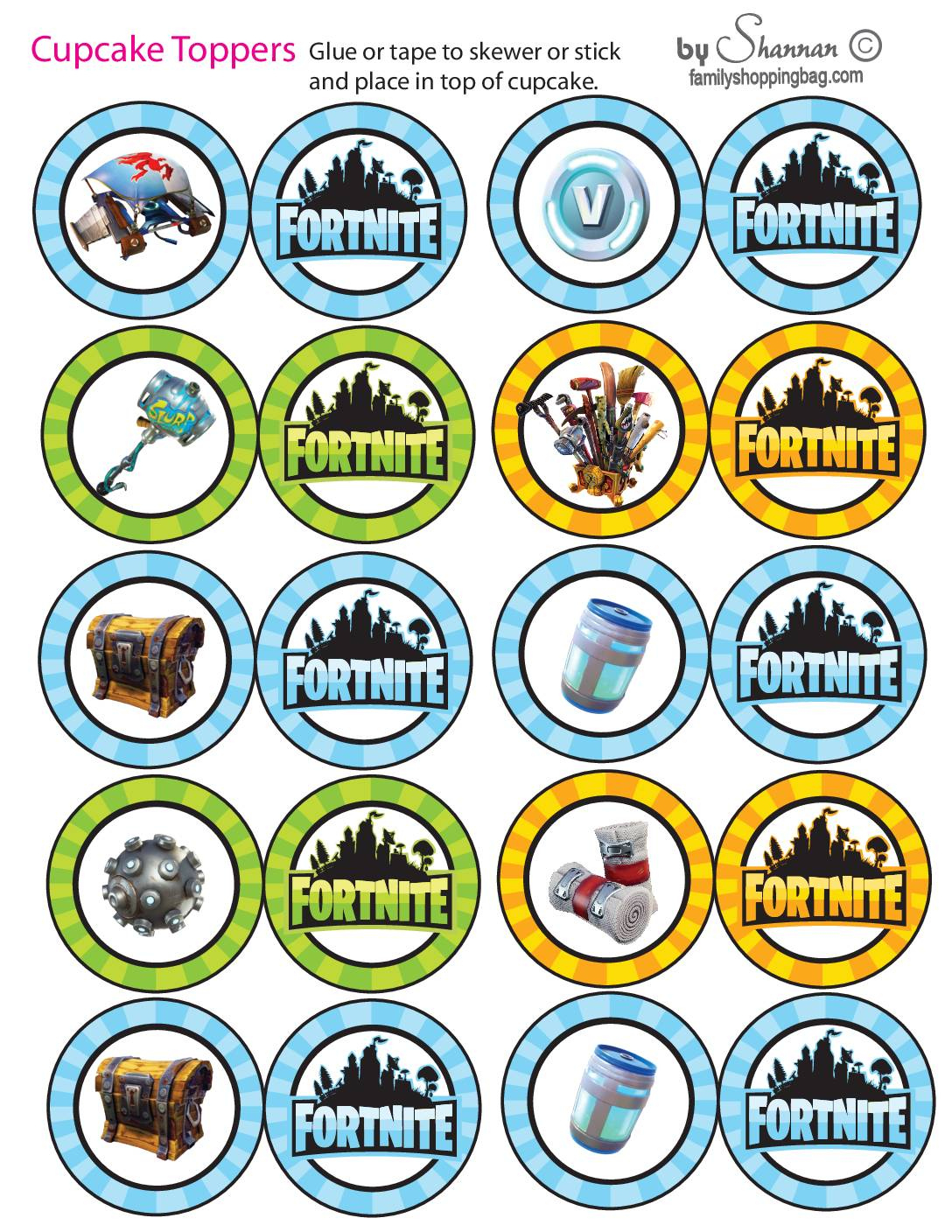 Cupcake Toppers Fortnite in Free Printable Fortnite Cupcake Toppers