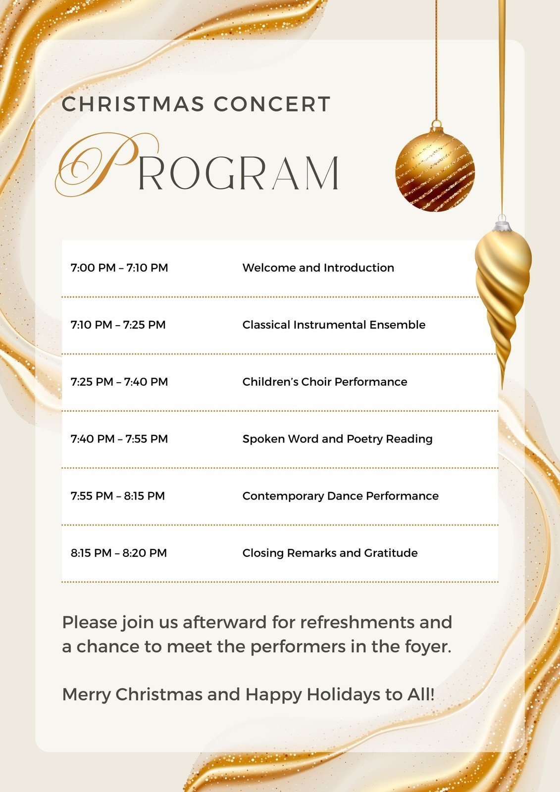 Custom Printable Christmas Program Templates | Canva throughout Free Printable Christmas Programs