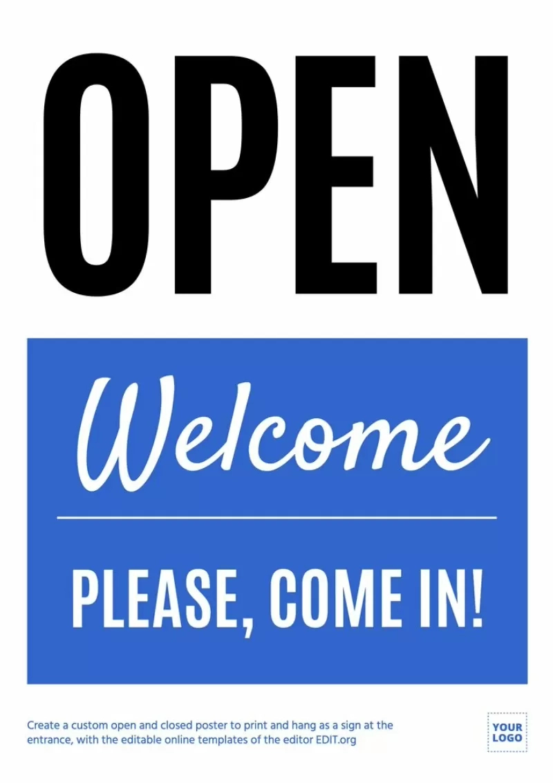 Customizable Open / Closed Signs To Print regarding Free Printable Custom Signs