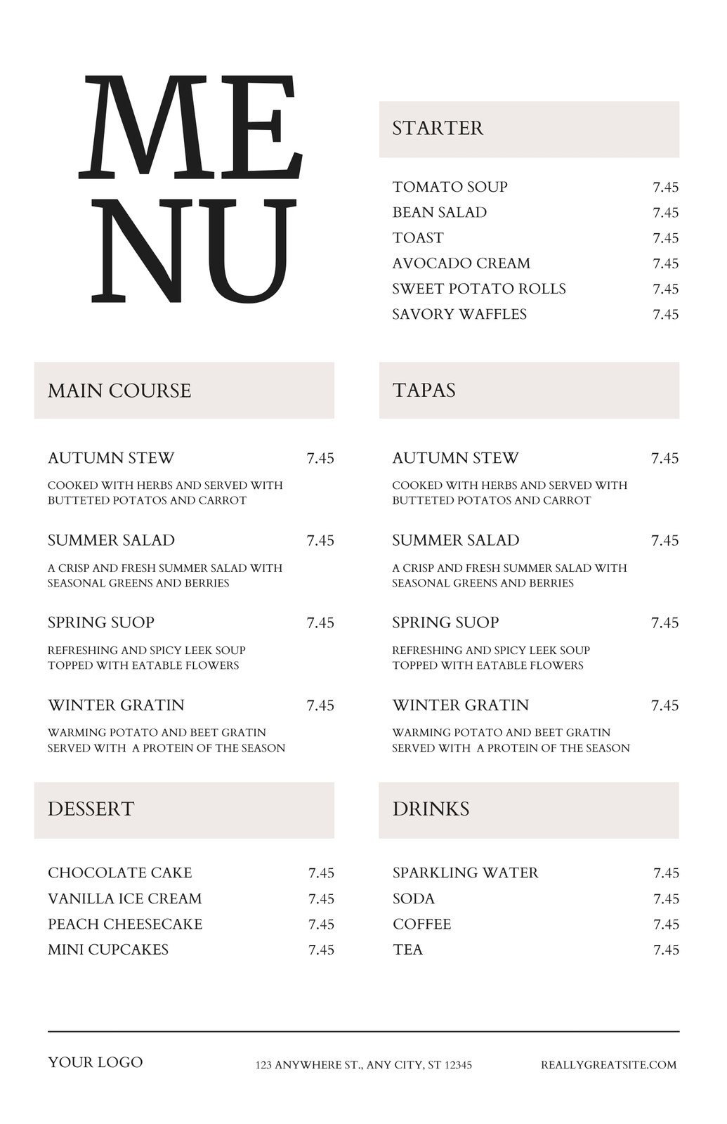 Customize 11,773+ Menus Templates Online - Canva regarding Design A Menu For Free Printable