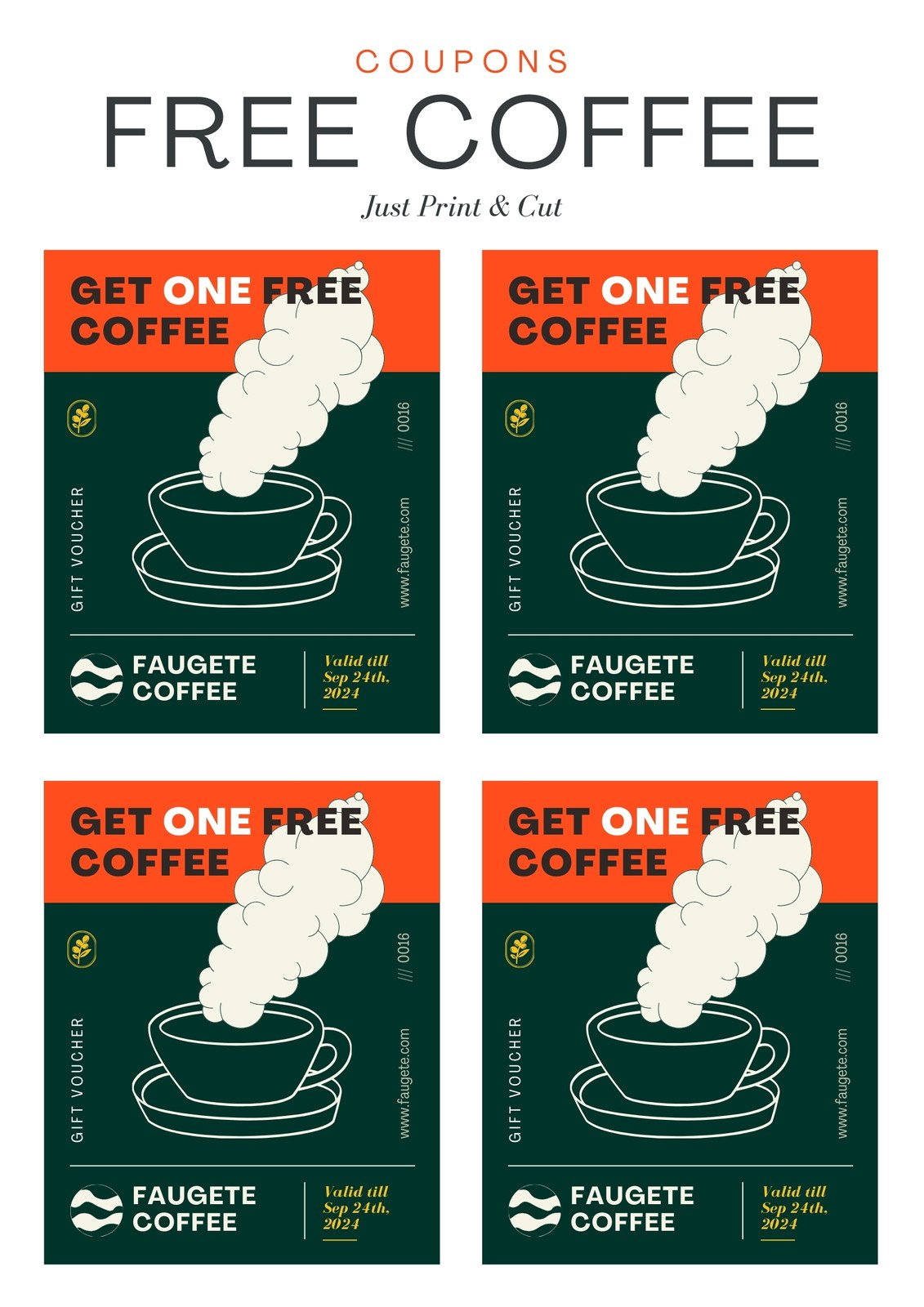 Customize 40+ Coffee Coupon Templates Online - Canva inside Free Coffee Coupons Printable